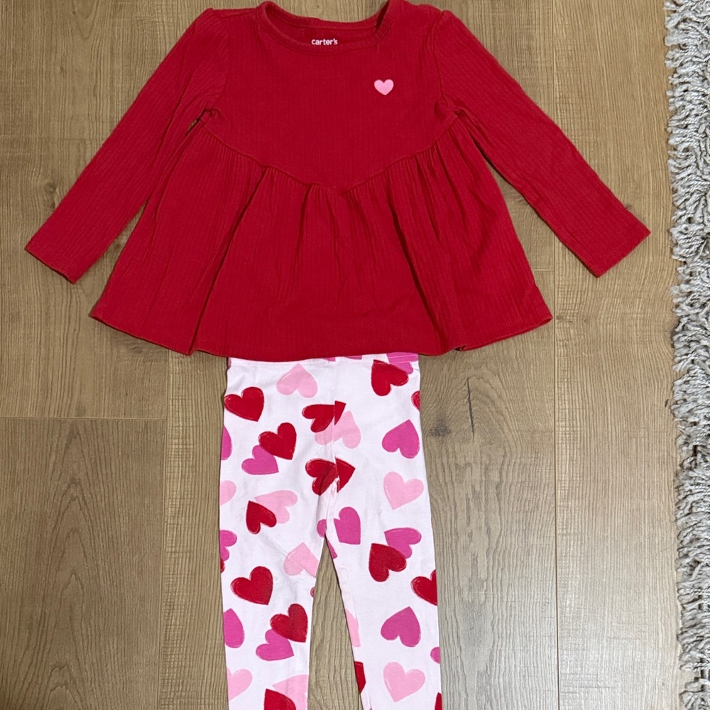 Carter's Red Dress with Heart Leggings